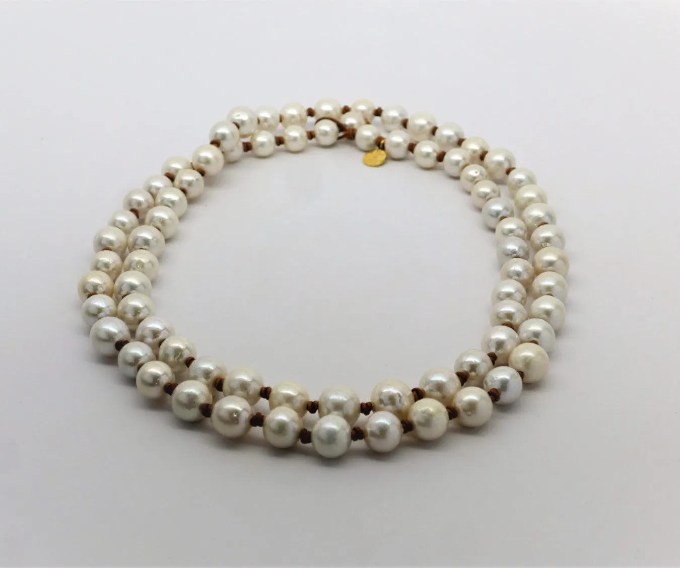 Classic Edison Pearl Leather Sautoir Necklace | 50"