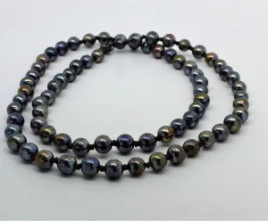 Classic Edison Pearl Leather Sautoir Necklace | 50"