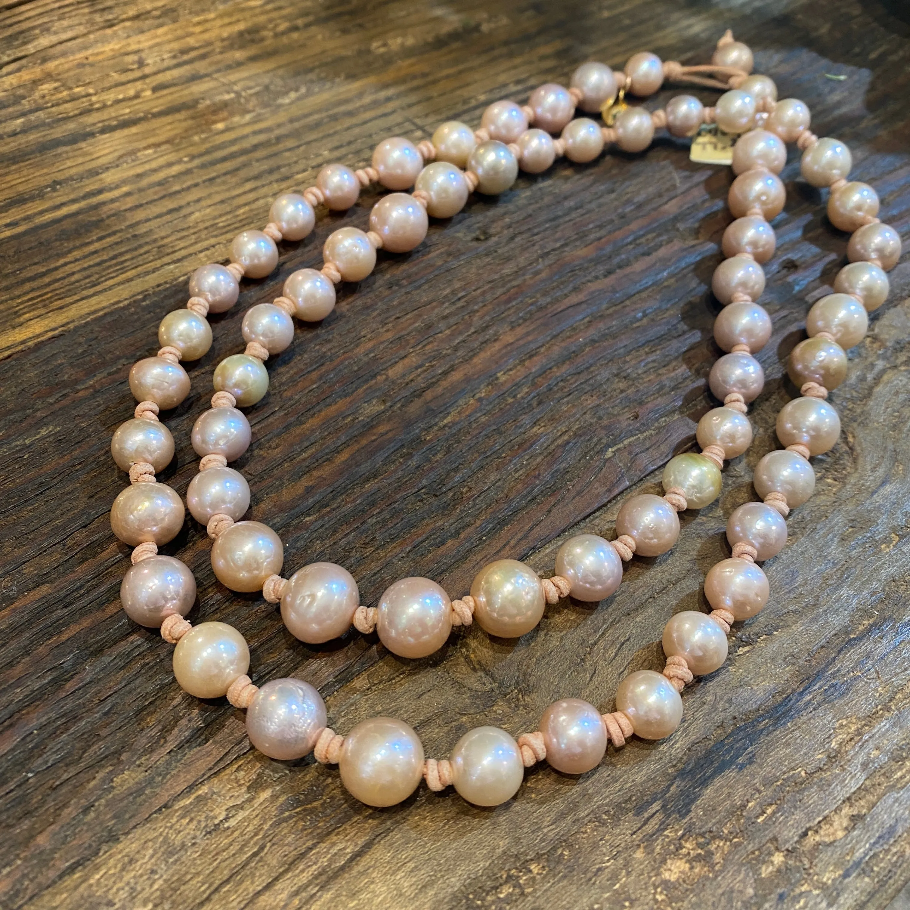 Classic Edison Pearl Leather Sautoir Necklace | 50"