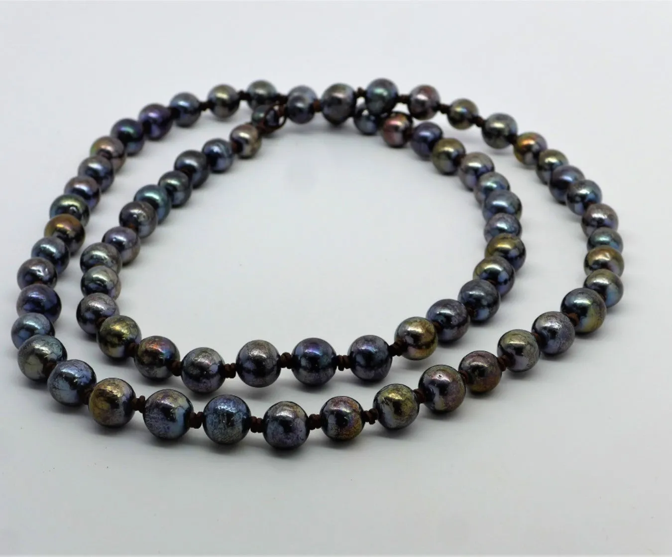 Classic Edison Pearl Leather Sautoir Necklace | 50"