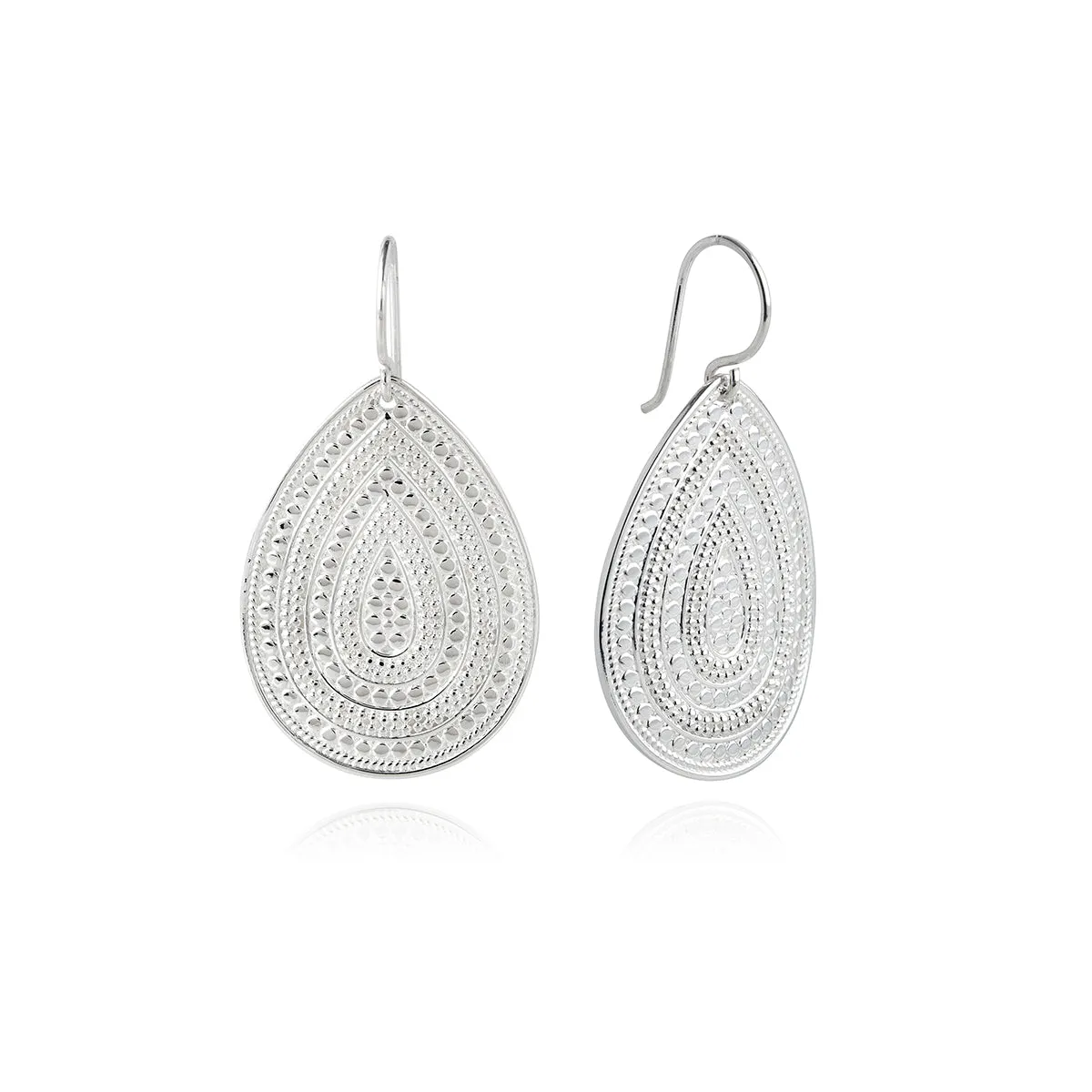 Classic Large Teardrop Earrings - Silver