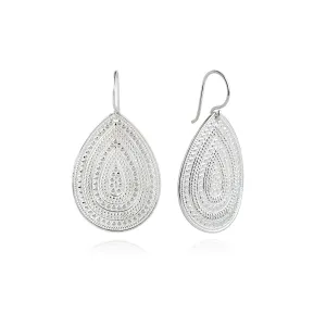 Classic Large Teardrop Earrings - Silver
