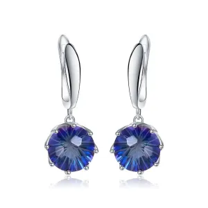 Classic Natural Rainbow Mystic Quartz Drop Earrings