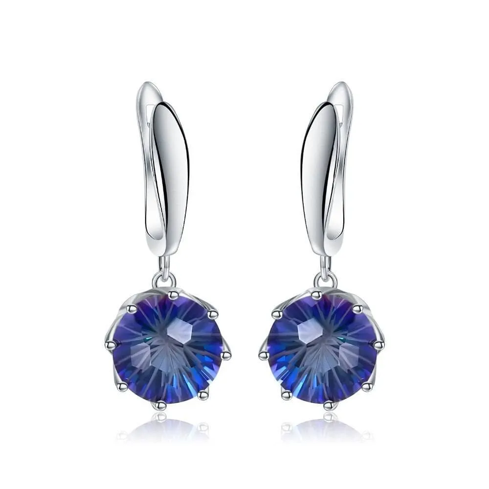 Classic Natural Rainbow Mystic Quartz Drop Earrings