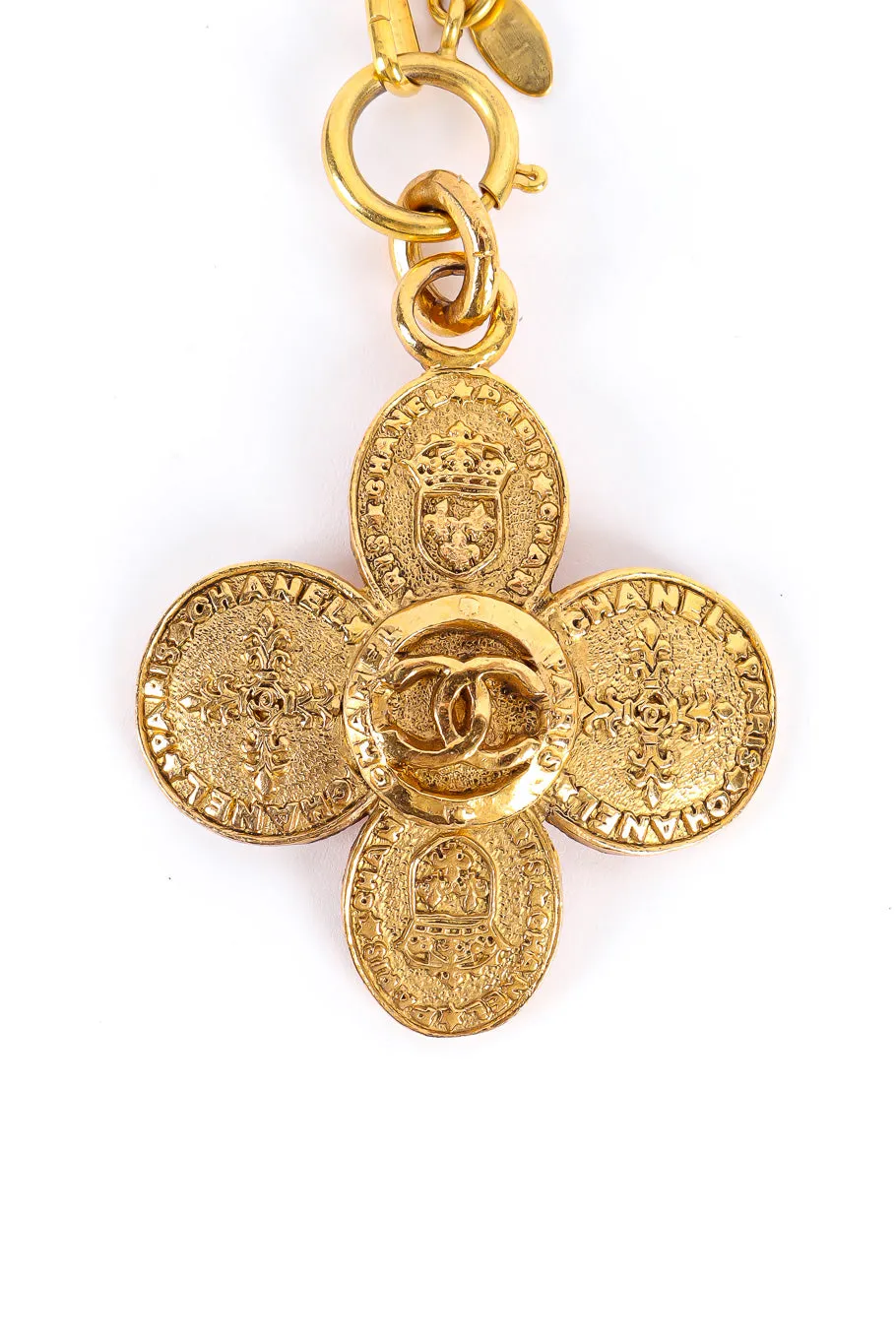 Clover Crest Cross Pendant Necklace