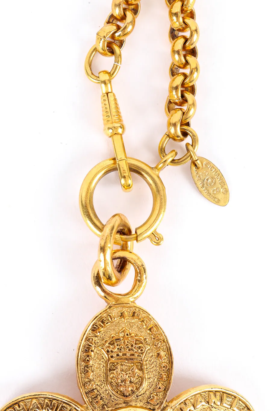 Clover Crest Cross Pendant Necklace