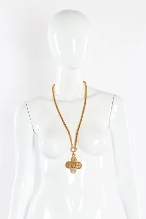 Clover Crest Cross Pendant Necklace