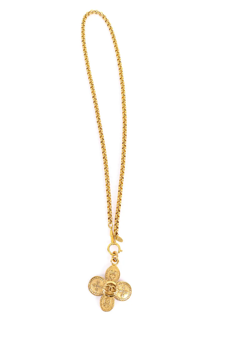 Clover Crest Cross Pendant Necklace