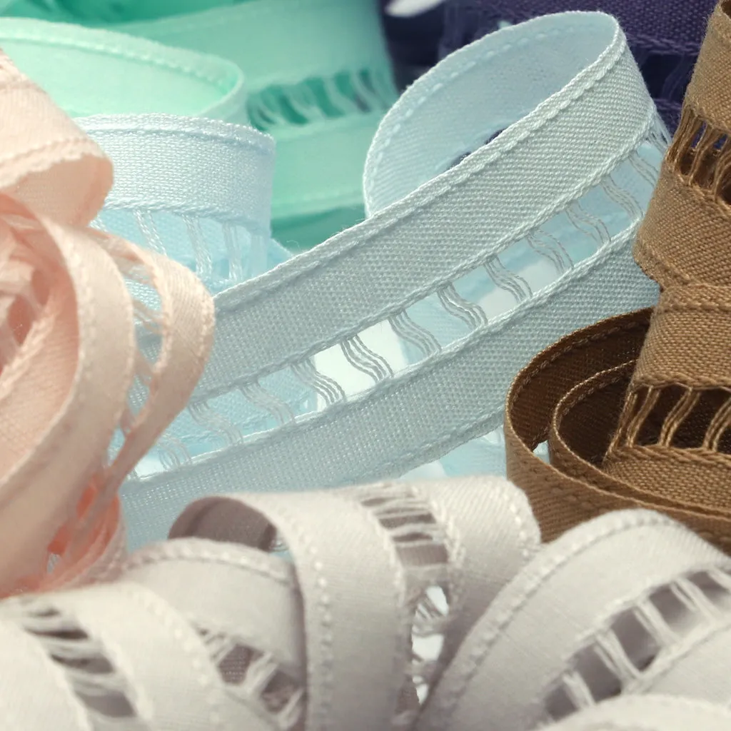 Cotton Ladder Ribbon #07 Crystal Gray