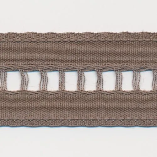 Cotton Ladder Ribbon #34 Olive Gray