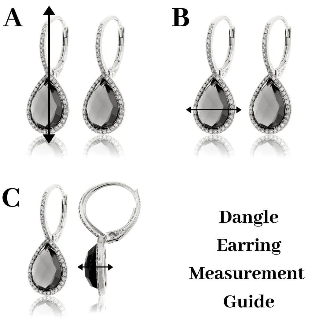Cushion Shaped Aquamarine Drop Diamond Halo Earrings