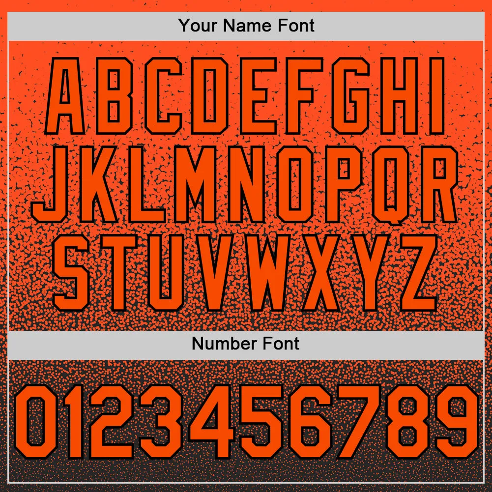 Custom Orange Black Authentic Fade Fashion Baseball Jersey