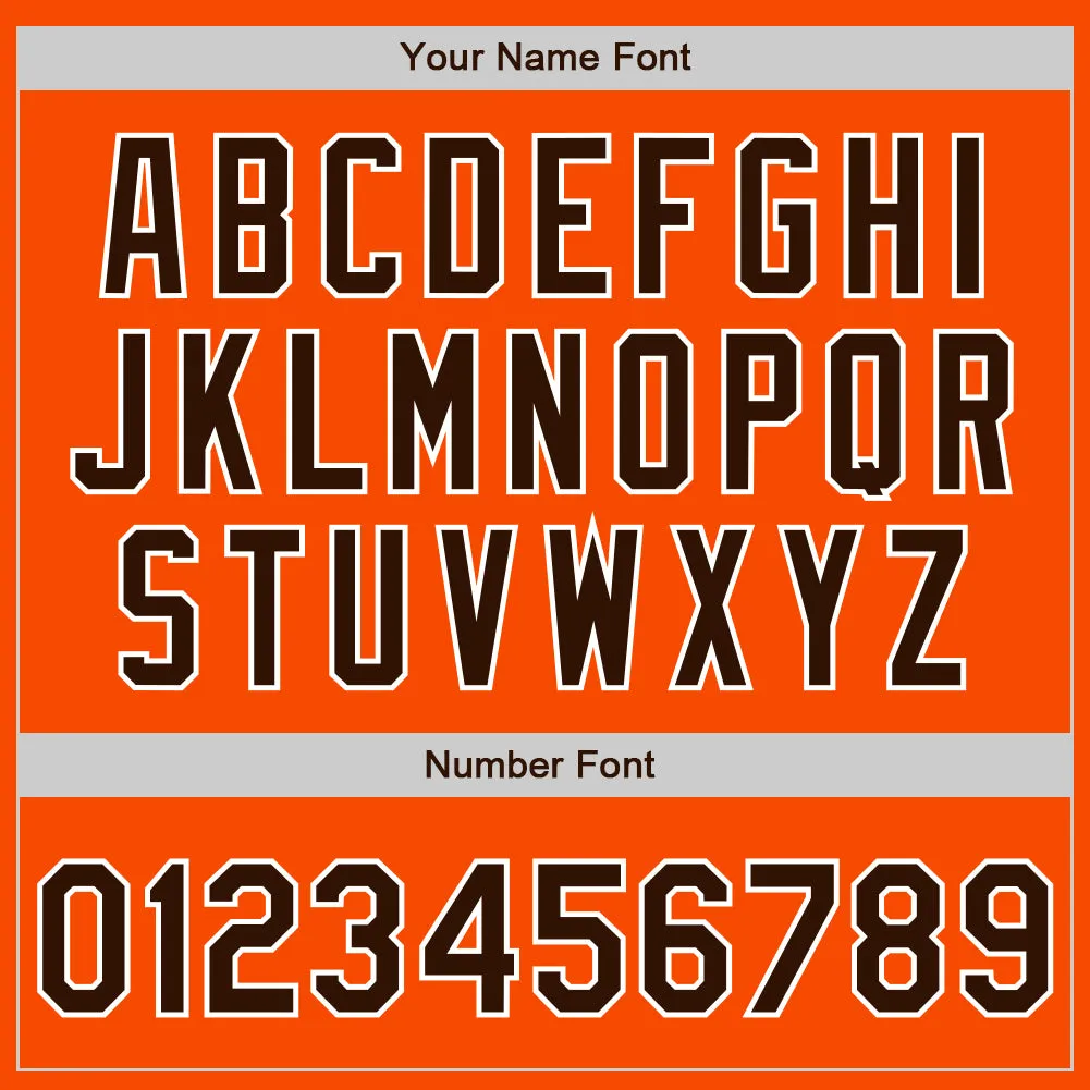 Custom Orange Brown-White Authentic Split Fashion Baseball Jersey