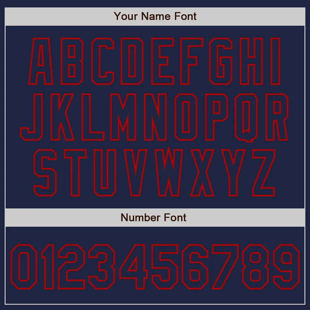 Custom White Navy-Red Authentic Split Fashion Baseball Jersey