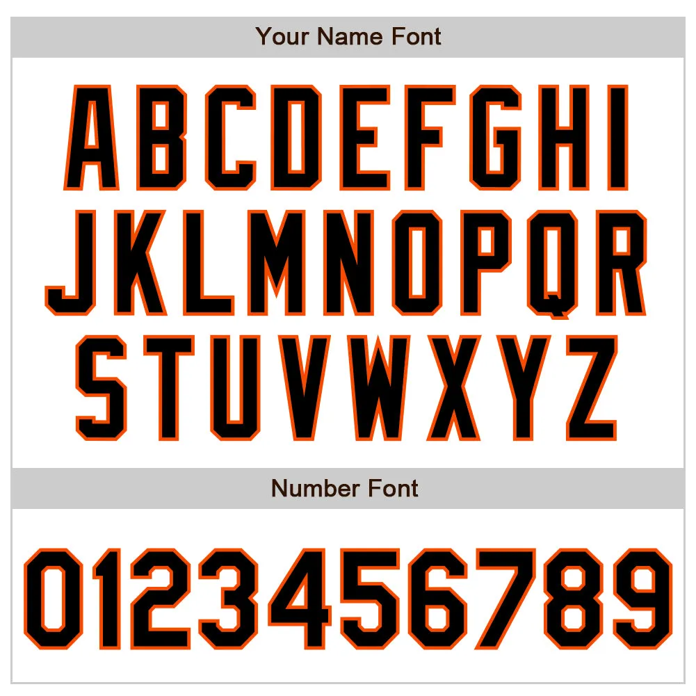 Custom White Pinstripe Black-Orange Authentic Fade Fashion Baseball Jersey