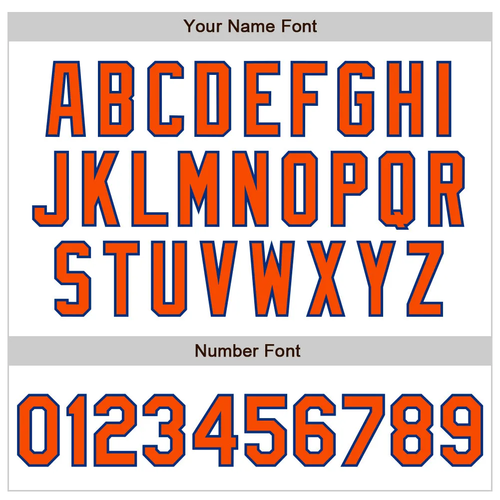 Custom White Pinstripe Orange-Royal Authentic Fade Fashion Baseball Jersey