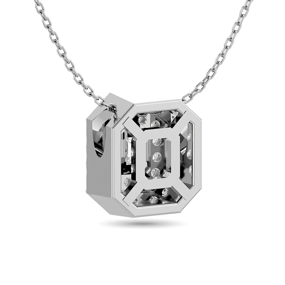 Diamond Halo Pendant in 14K White Gold - Multiple Cuts Available