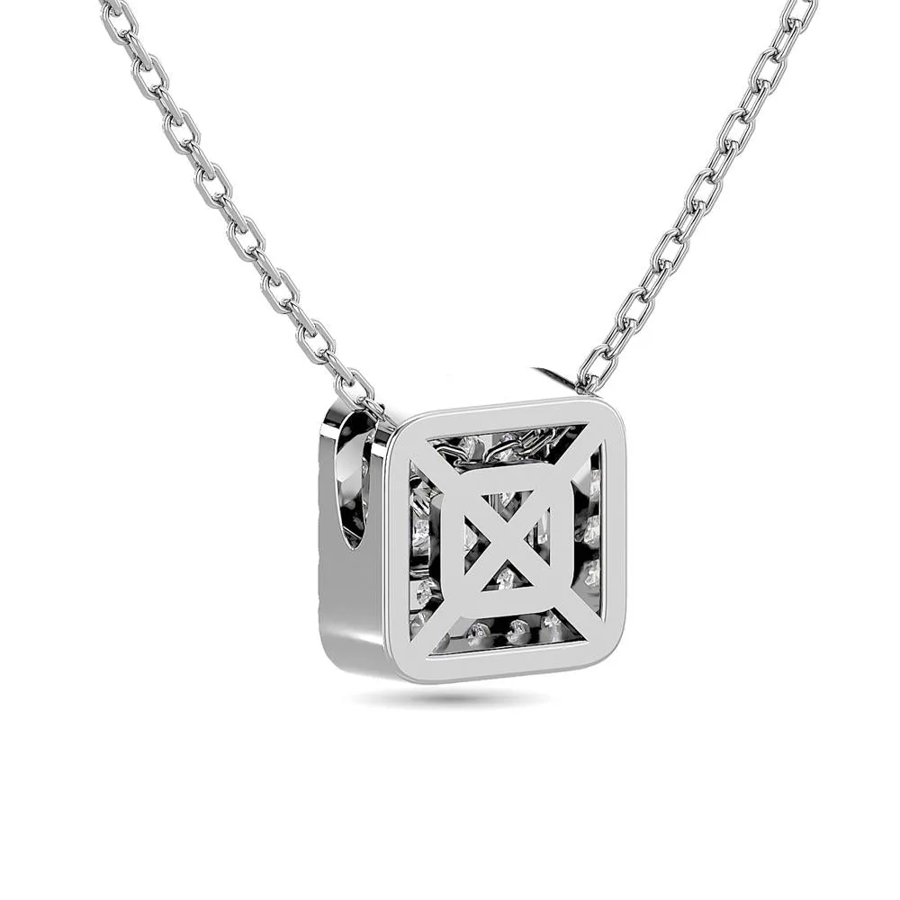 Diamond Halo Pendant in 14K White Gold - Multiple Cuts Available