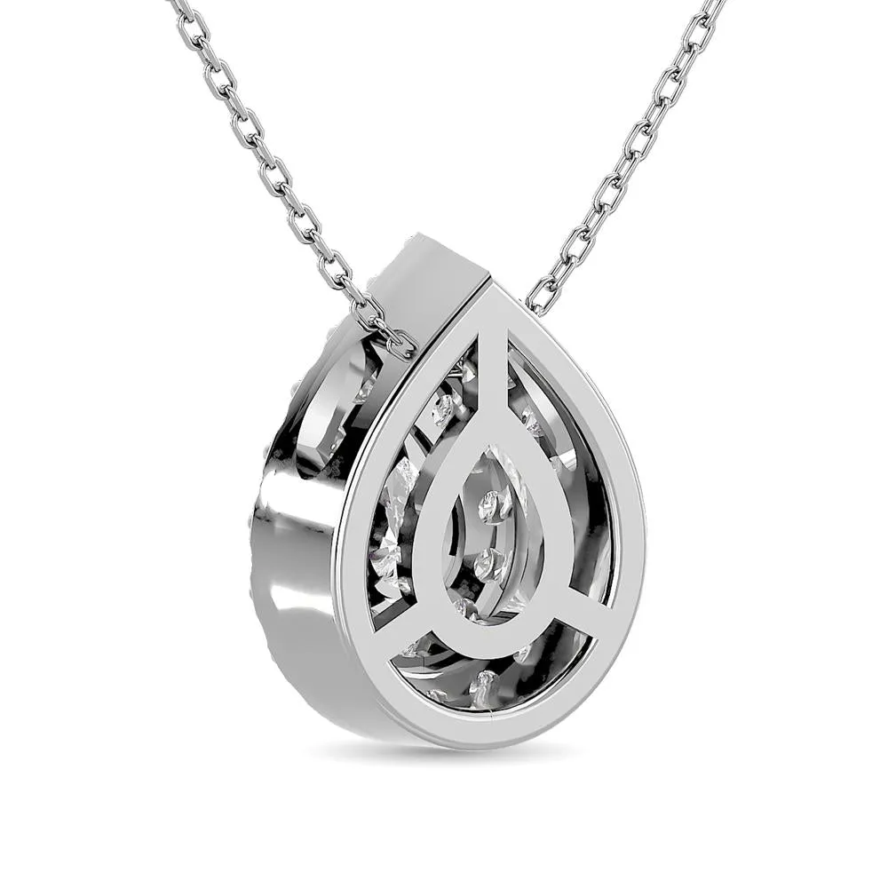 Diamond Halo Pendant in 14K White Gold - Multiple Cuts Available