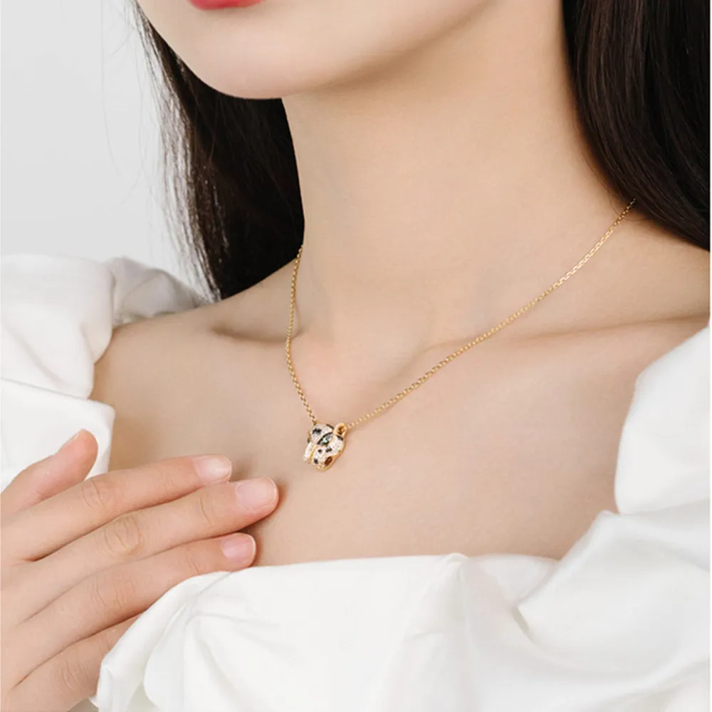 Diamond Panther Pendant Necklace