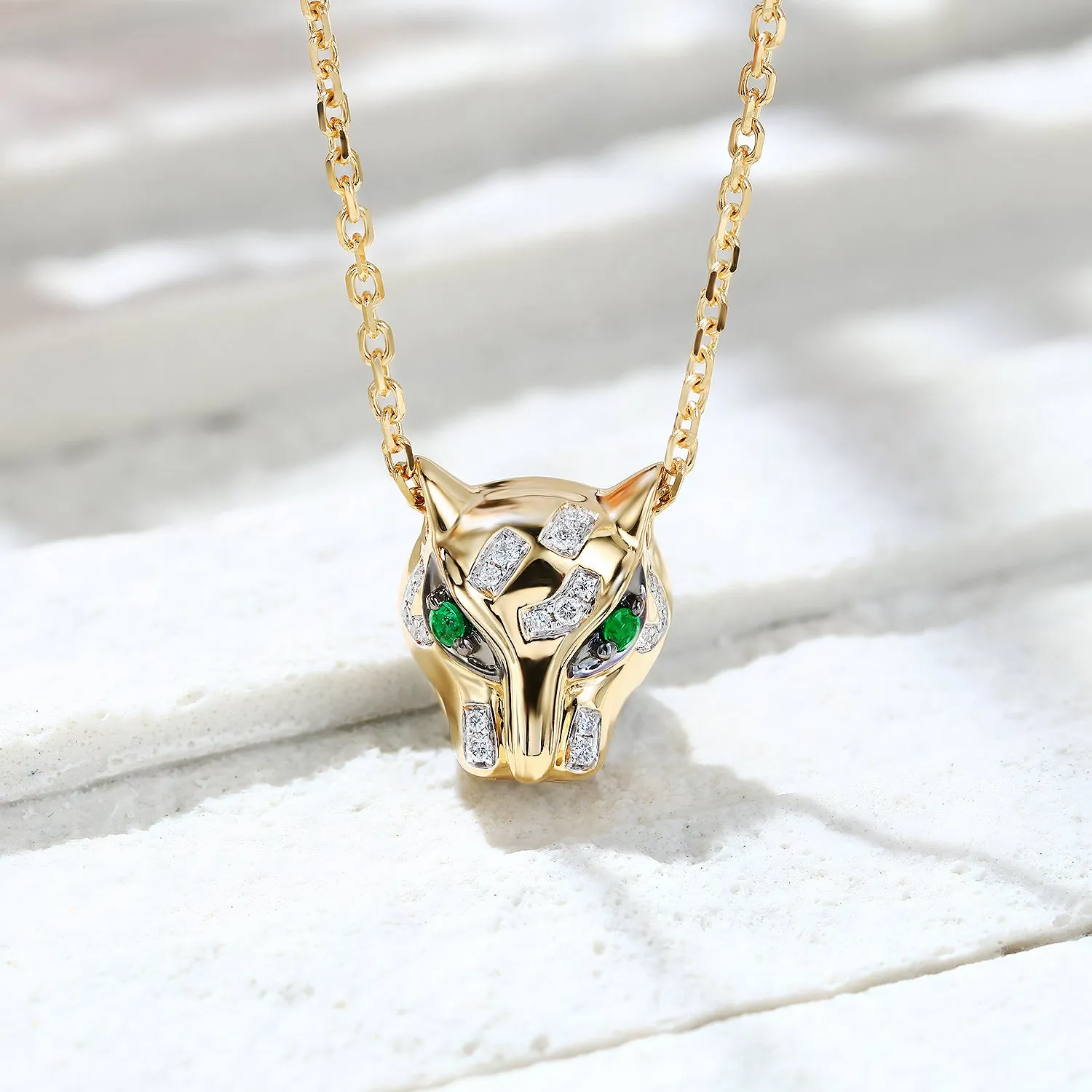 Diamond Panther Pendant Necklace