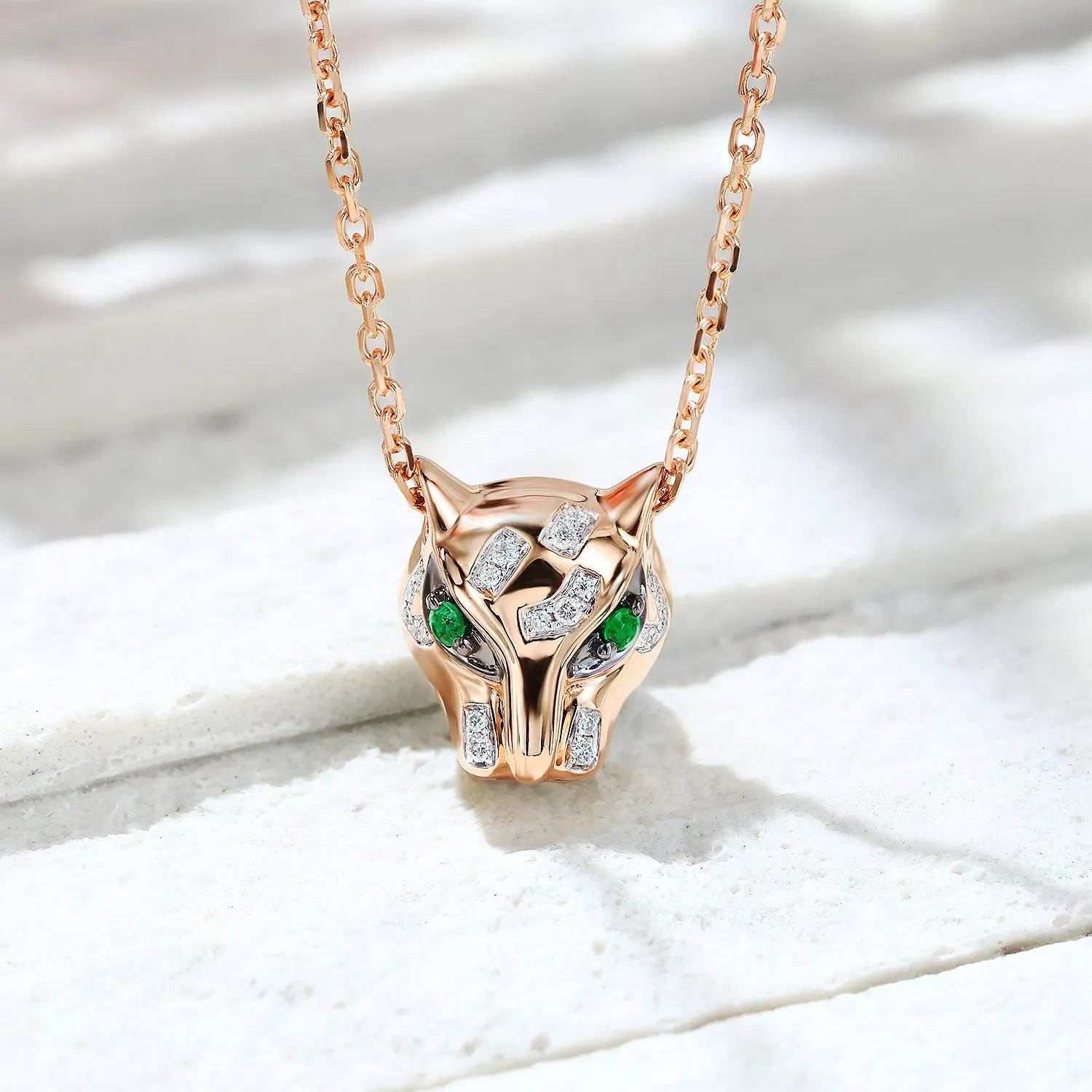 Diamond Panther Pendant Necklace