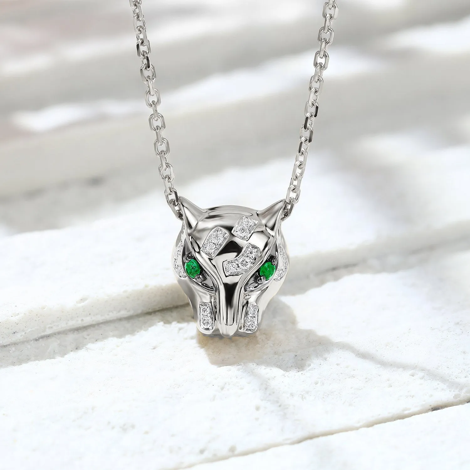 Diamond Panther Pendant Necklace