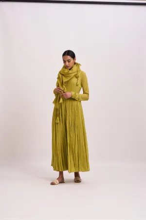 Dot   I   Shawl Salalah woolen  Fresh Green  SS24-S-2