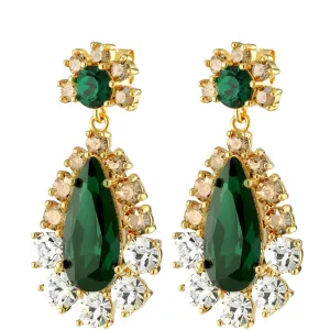 Dyrberg Kern Lucia Gold Earrings - Green