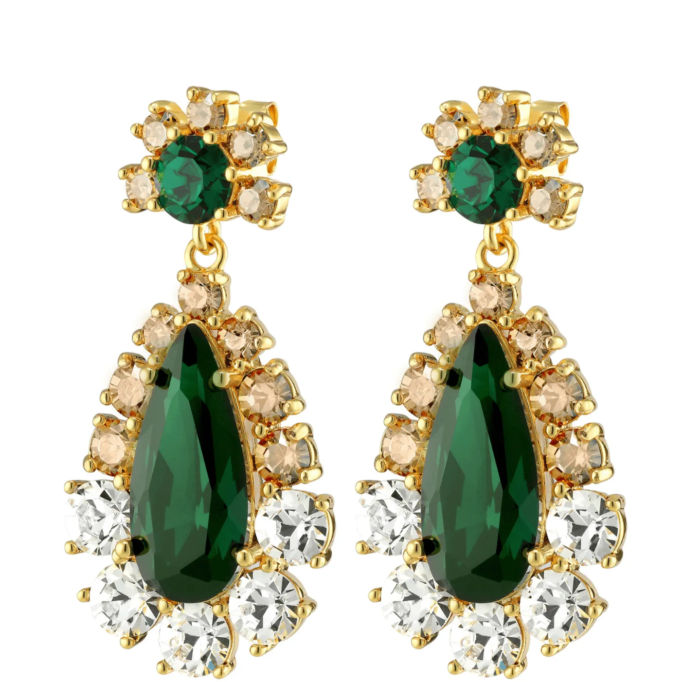 Dyrberg Kern Lucia Gold Earrings - Green