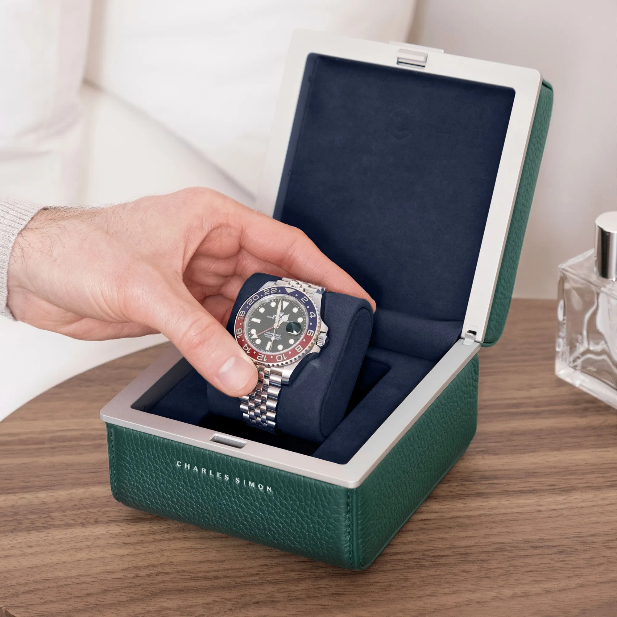 EATON 1 WATCH CASE - EMERALD / GREY