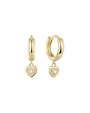Ella Bold Heart Hoops - 9K Solid Gold