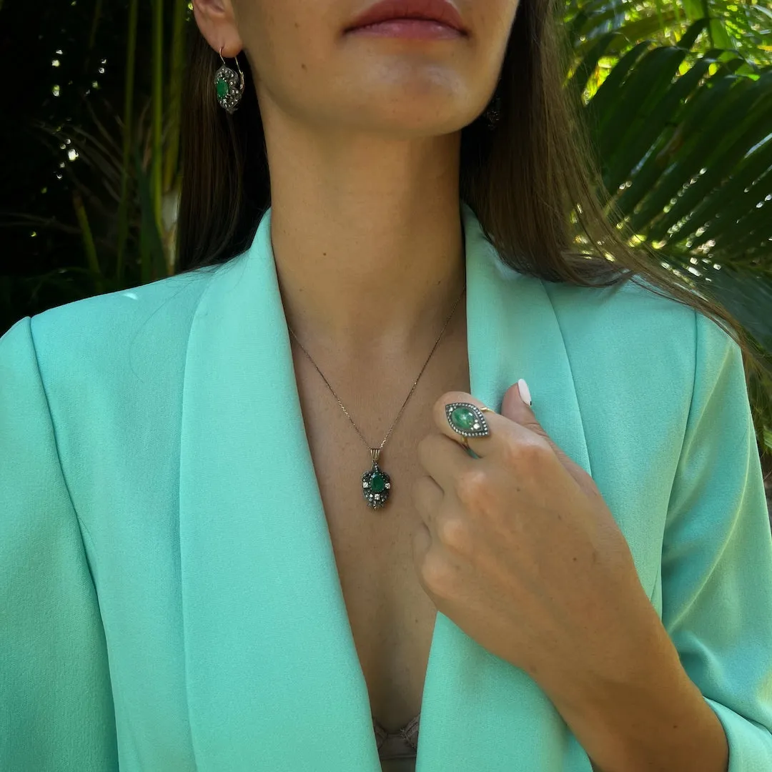 Emerald & Diamond Eye Ring