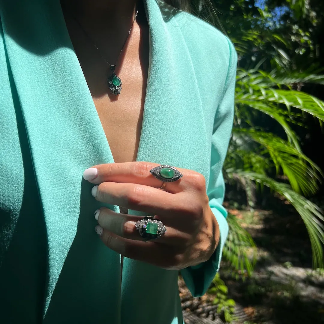 Emerald & Diamond Eye Ring