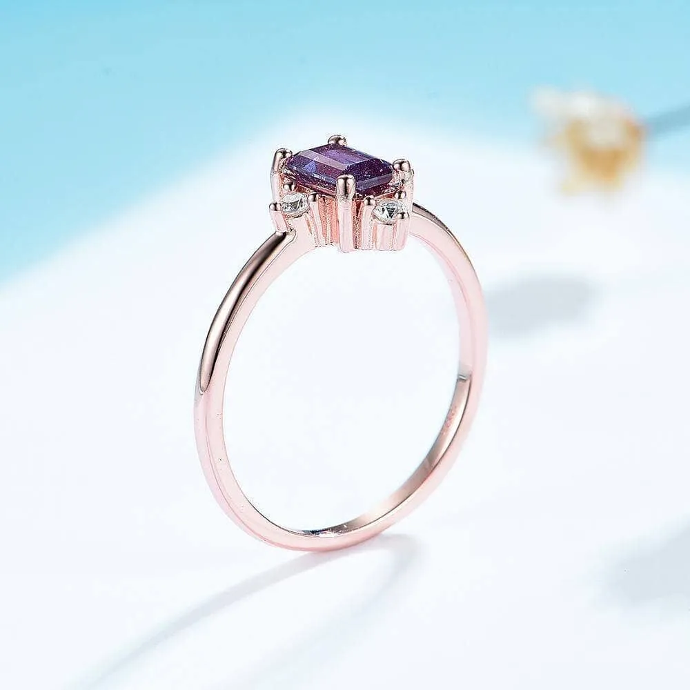 Emerald Cut Alexandrite Luxury Ring