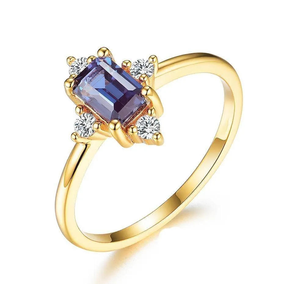 Emerald Cut Alexandrite Luxury Ring