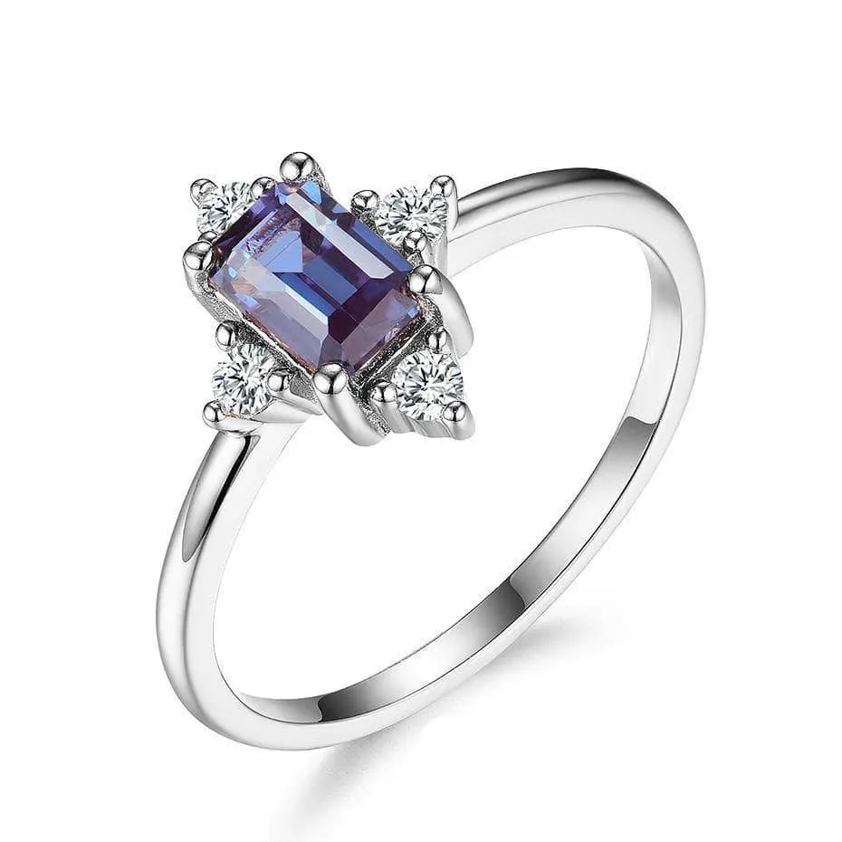 Emerald Cut Alexandrite Luxury Ring