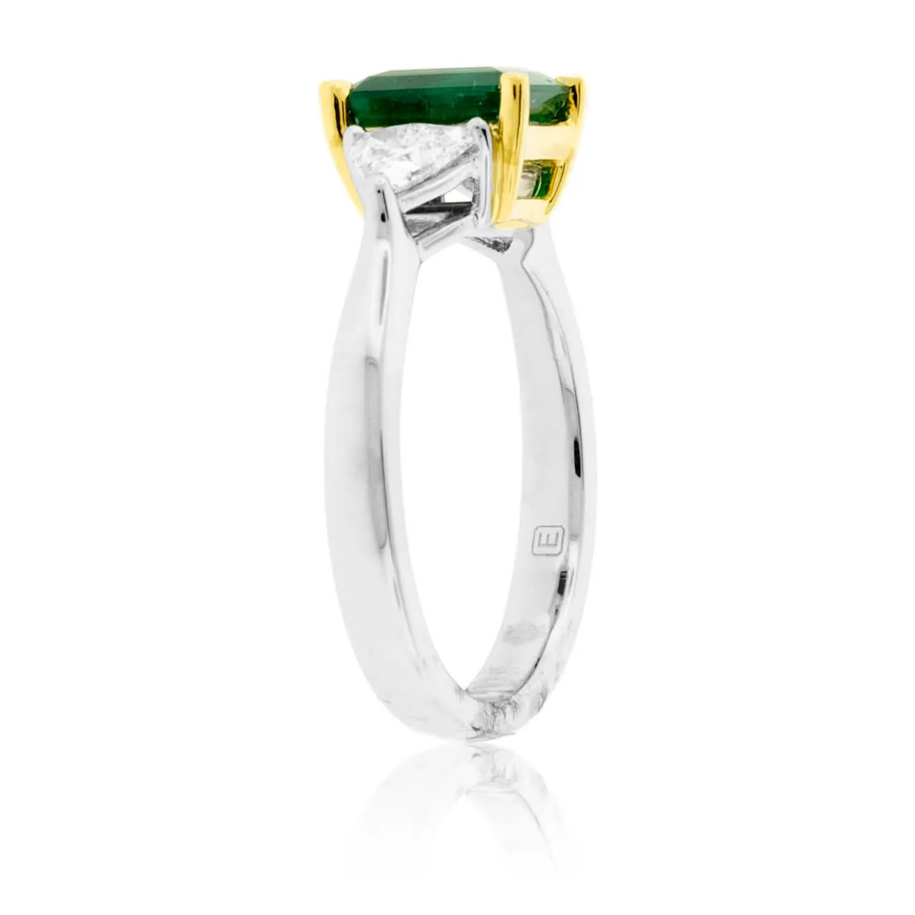 Emerald-Cut Emerald & Diamond Accented Ring