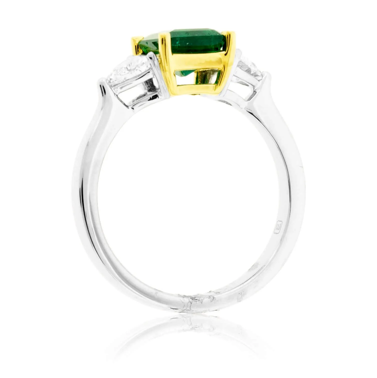 Emerald-Cut Emerald & Diamond Accented Ring