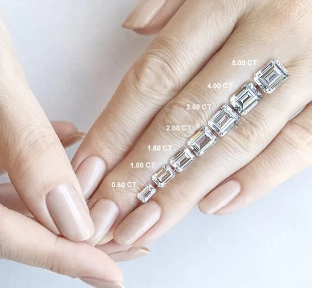 Emerald Cut Moissanite Engagement Ring, Split Shank