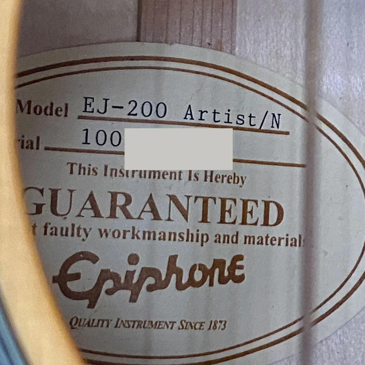 Epiphone EJ-200 Artist Acoustic Guitar 2010