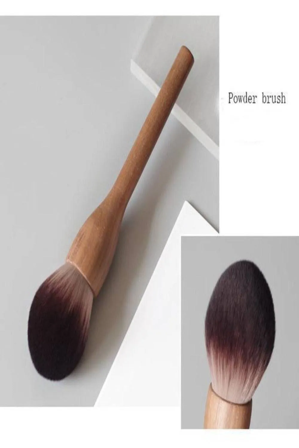 European Vintage Wood Loose Powder Makeup Brush Set