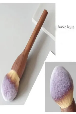 European Vintage Wood Loose Powder Makeup Brush Set