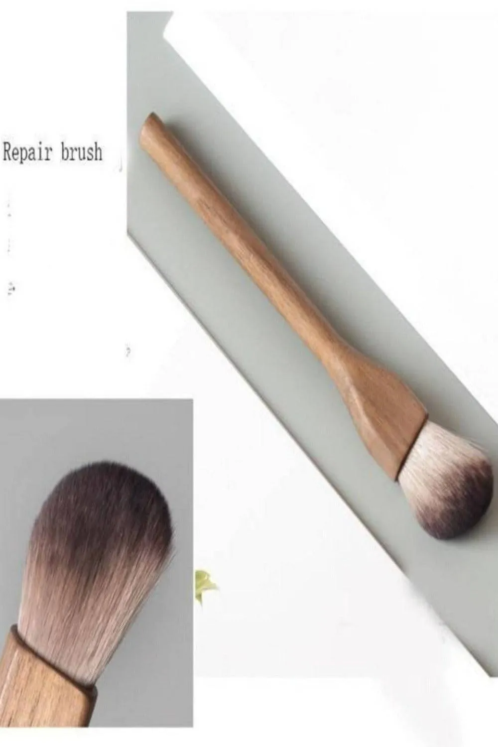 European Vintage Wood Loose Powder Makeup Brush Set