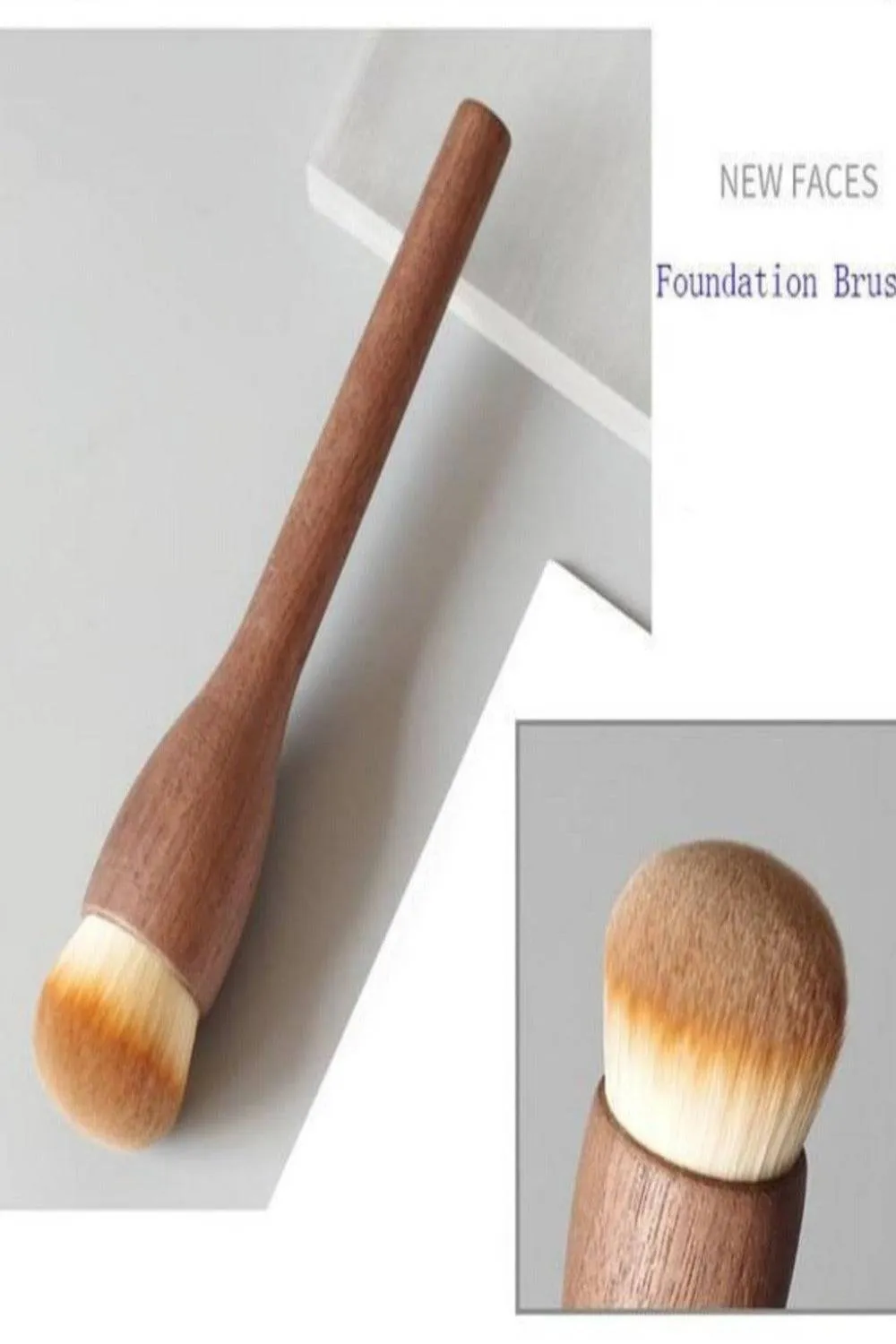 European Vintage Wood Loose Powder Makeup Brush Set