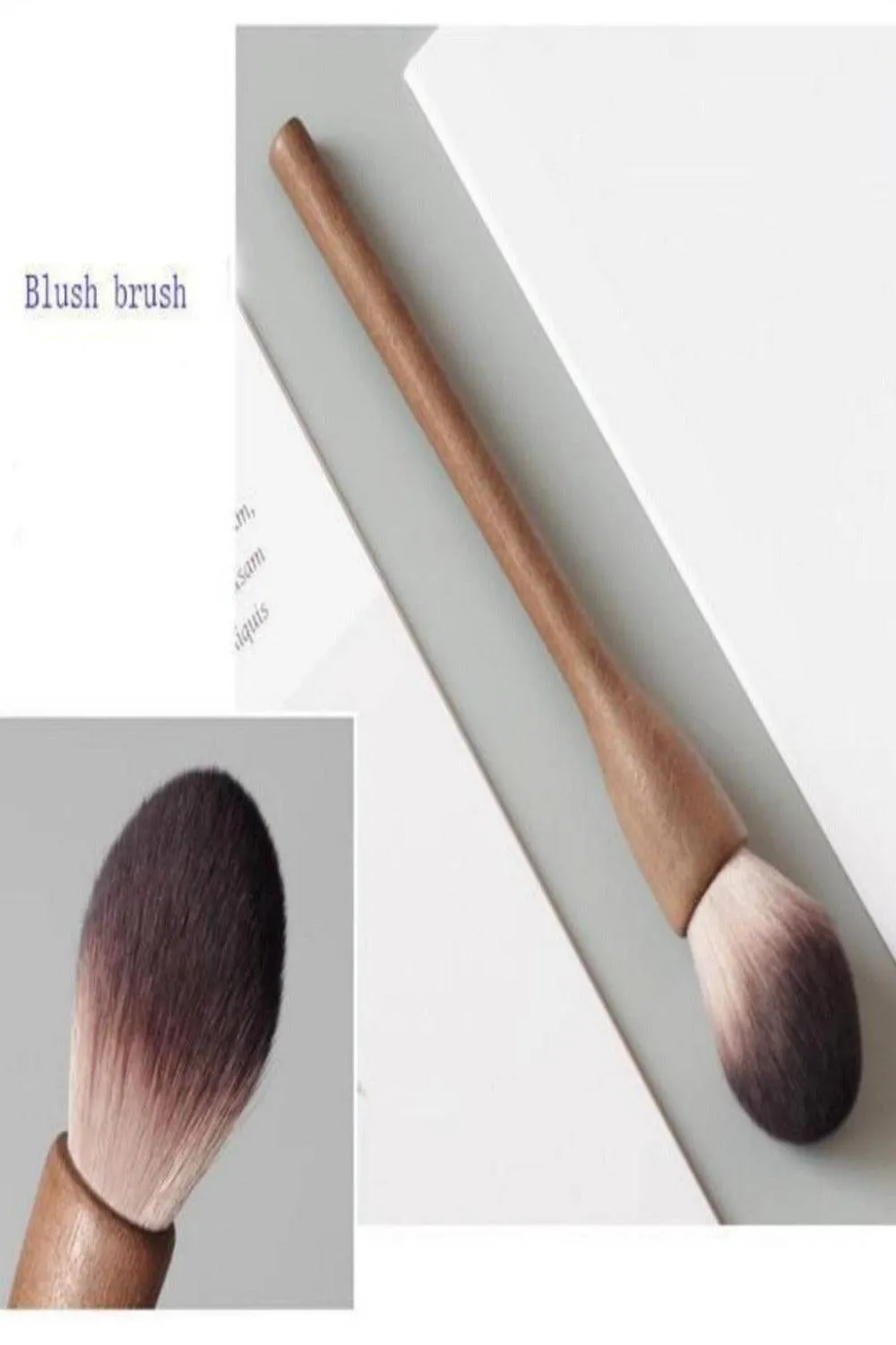 European Vintage Wood Loose Powder Makeup Brush Set