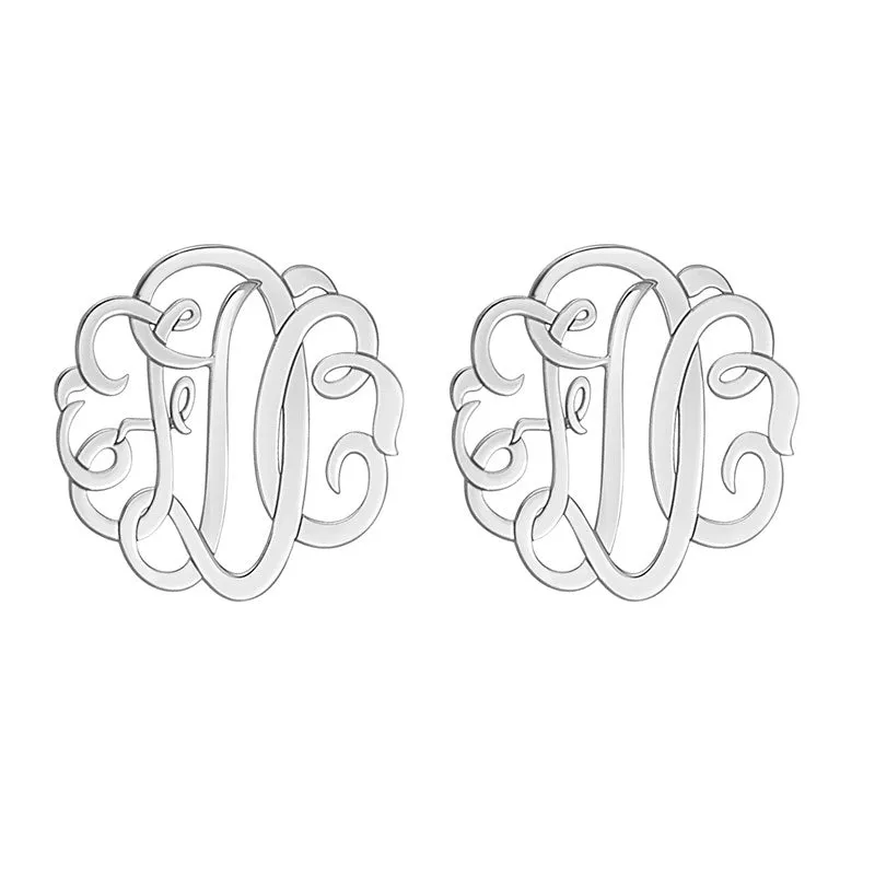 Fink's 20mm Classic Monogram Stud Earrings