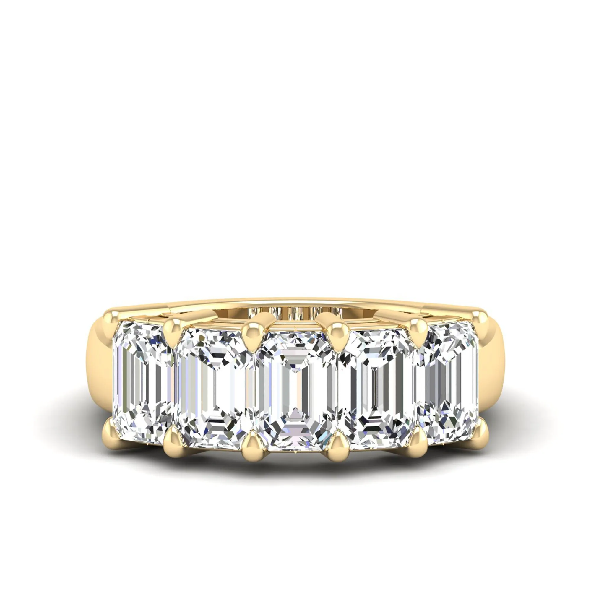 Five Stone Emerald Cut Lab Diamond Ring