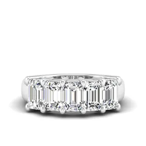Five Stone Emerald Cut Lab Diamond Ring