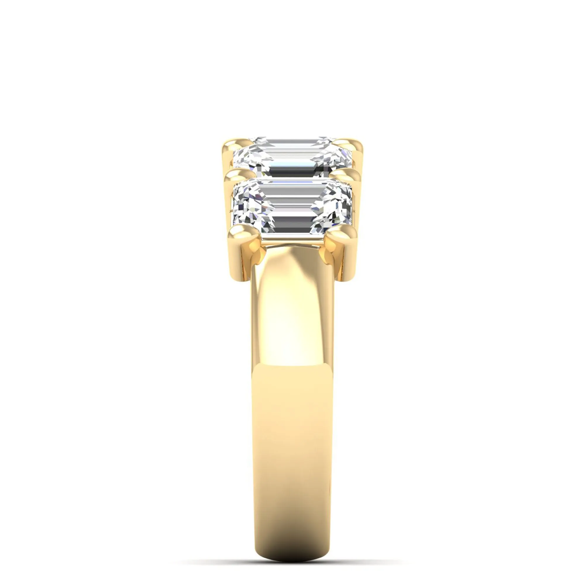 Five Stone Emerald Cut Lab Diamond Ring